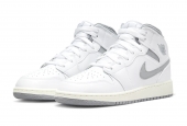 AIR JORDAN 1 MID NEUTRAL GREY GS [554725-135]