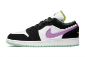 AIR JORDAN 1 LOW BLACK WHITE PURPLE [553560-151]