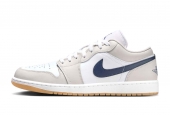 AIR JORDAN 1 LOW MIDNIGHT NAVY NEUTRAL GREY [553558-146]
