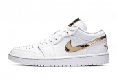 AIR JORDAN 1 LOW WHITE METALLIC GOLD W [CZ4776-100]