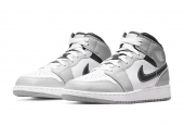 AIR JORDAN 1 MID LIGHT SMOKE GREY ANTHRACITE GS [554725-078]