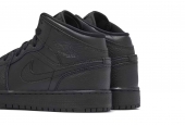 AIR JORDAN 1 MID TRIPLE BLACK [554725-091]