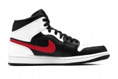 AIR JORDAN 1 MID BLACK CHILE RED WHITE [554724-075]