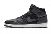 AIR JORDAN 1 MID BLACK DARK GREY [554725-041]