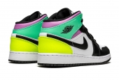 AIR JORDAN 1 MID GS PASTEL BLACK TOE [554725-175]