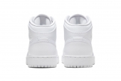 AIR JORDAN 1 MID GS TRIPLE WHITE [554725-130]