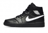 AIR JORDAN 1 MID BLACK WHITE 2018 [554724-049]