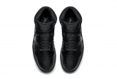 AIR JORDAN 1 MID GS TRIPLE BLACK 2015 [554725-030]