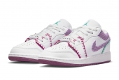 AIR JORDAN 1 LOW WHITE LIGHT BORDEUAX (GS) [DM9037-100]