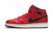 AIR JORDAN 1 MID GYM RED BLACK PATIENT [554725-602]