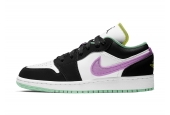 AIR JORDAN 1 LOW BLACK WHITE PURPLE [553560-151]