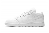 AIR JORDAN 1 LOW TRIPLE WHITE GS [553560-136]