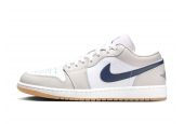 AIR JORDAN 1 LOW MIDNIGHT NAVY NEUTRAL GREY [553558-146]