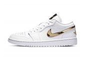 AIR JORDAN 1 LOW WHITE METALLIC GOLD W [CZ4776-100]