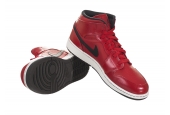 AIR JORDAN 1 MID GYM RED BLACK PATIENT [554725-602]