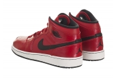 AIR JORDAN 1 MID GYM RED BLACK PATIENT [554725-602]