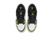 AIR JORDAN 1 LOW WHITE BLACK GREEN GS [DO8244-003]