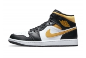 AIR JORDAN 1 MID WHITE POLLEN BLACK [554724-177]