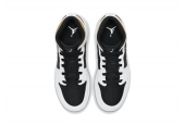 AIR JORDAN 1 MID WHITE BLACK GOLD [554725-190]