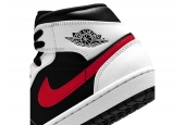 AIR JORDAN 1 MID BLACK CHILE RED WHITE [554724-075]