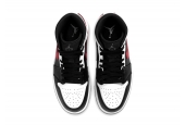 AIR JORDAN 1 MID BLACK CHILE RED WHITE [554724-075]