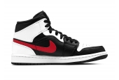 AIR JORDAN 1 MID BLACK CHILE RED WHITE [554724-075]