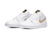 AIR JORDAN 1 LOW WHITE METALLIC GOLD W [CZ4776-100]