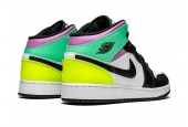 AIR JORDAN 1 MID GS PASTEL BLACK TOE [554725-175]