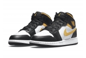 AIR JORDAN 1 MID GS WHITE POLLEN BLACK [554725-177]