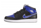 AIR JORDAN 1 MID GS BLACK ROYAL [554725-007]