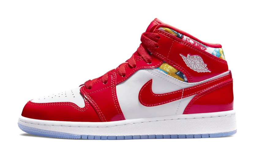 AIR JORDAN 1 MID BARCELONA SWEATER RED PATENT [DC7248-600]