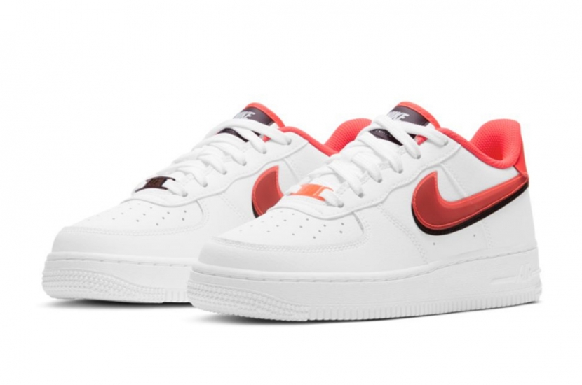 AIR FORCE 1 LV8 GS DOUBLE SWOOSH BRIGHT CRIMSON [CW1574-101]