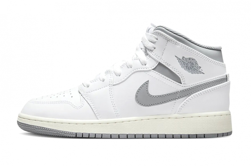 AIR JORDAN 1 MID NEUTRAL GREY GS [554725-135]