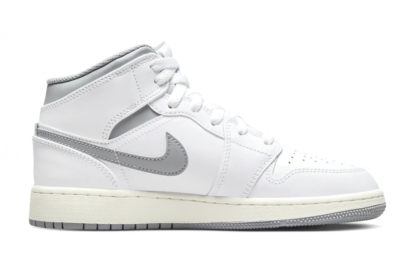 AIR JORDAN 1 MID NEUTRAL GREY GS [554725-135]