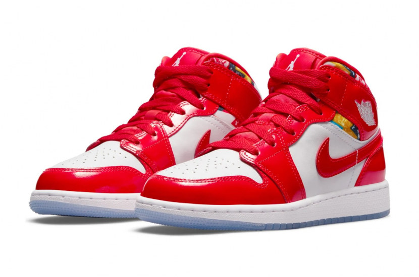 AIR JORDAN 1 MID BARCELONA SWEATER RED PATENT [DC7248-600]