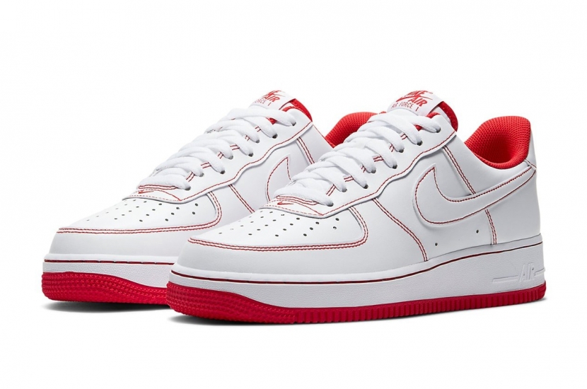 AIR FORCE 1 WHITE RED STITCH MEN [CV1724-100]