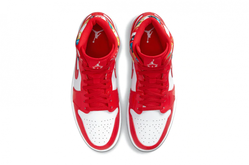 AIR JORDAN 1 MID BARCELONA SWEATER RED PATENT [DC7248-600]