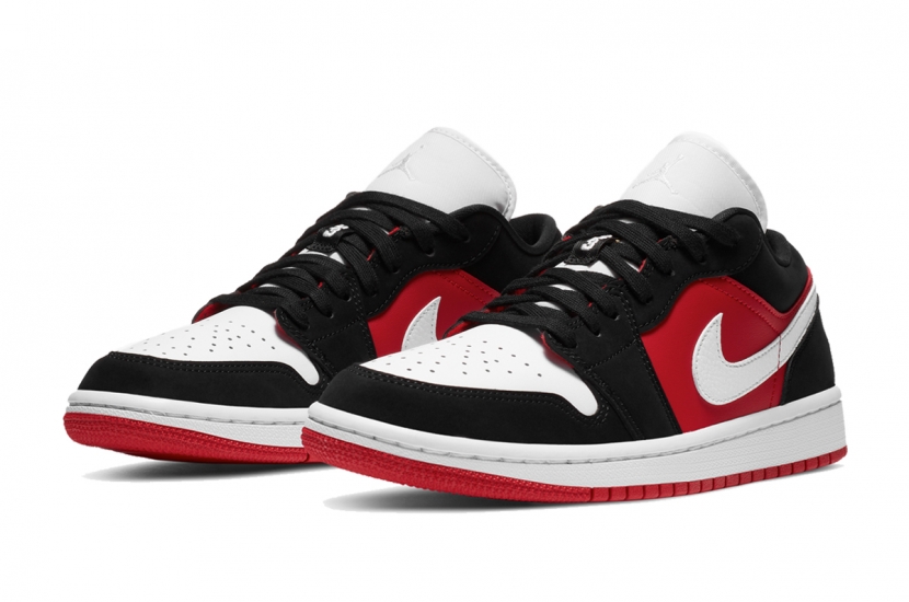 AIR JORDAN 1 LOW BLACK WHITE GYM RED [DC0774-016]