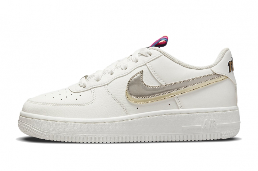 AIR FORCE 1 LV8 DOUBLE SWOOSH SILVER GOLD [DH9595-001]