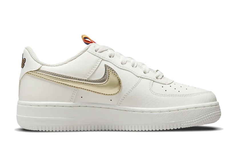 AIR FORCE 1 LV8 DOUBLE SWOOSH SILVER GOLD [DH9595-001]