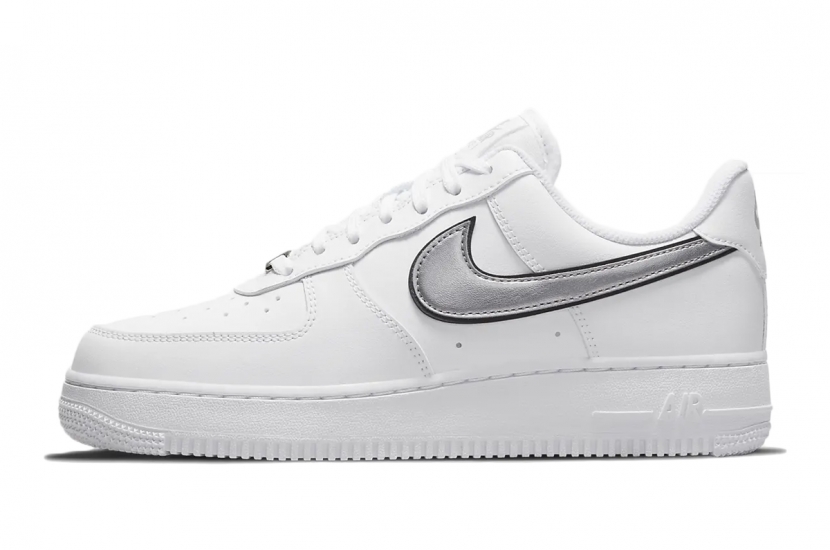 AIR FORCE 1 LOW '07 ESSENTIAL WHITE METALLIC SILVER BLACK W [DD1523-100]