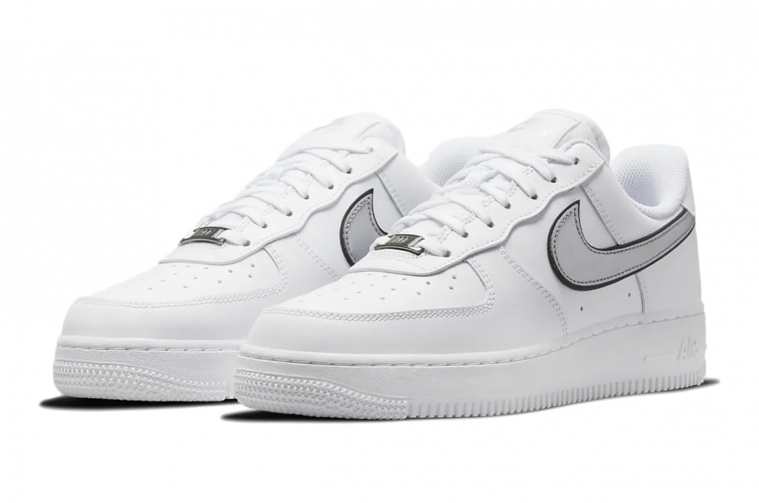 AIR FORCE 1 LOW '07 ESSENTIAL WHITE METALLIC SILVER BLACK W [DD1523-100]