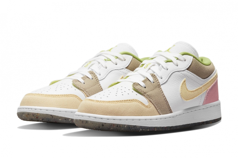 AIR JORDAN 1 LOW PASTEL GRIND VIVID GREEN GS [DJ0341-100]