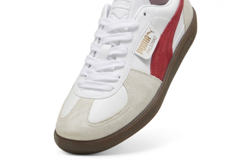 PUMA PALERMO LEATHER ‘WHITE CLUB RED’ [396464-05]