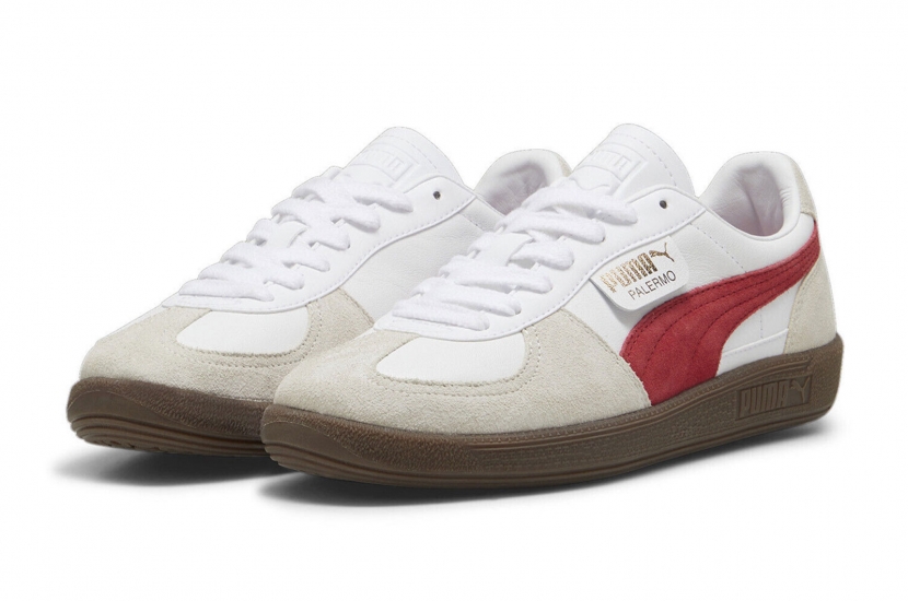 PUMA PALERMO LEATHER ‘WHITE CLUB RED’ [396464-05]