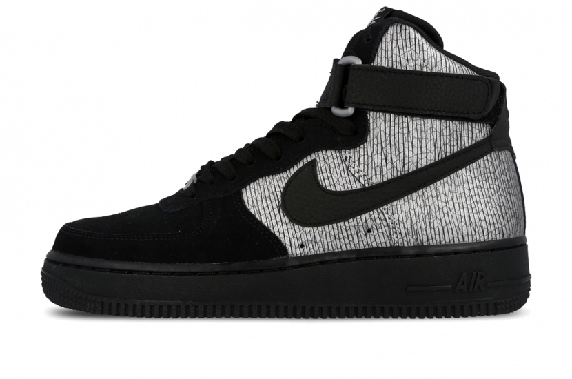 AIR FORCE 1 HIGH PREMIUM METALLIC BLACK SILVER [654440-003]