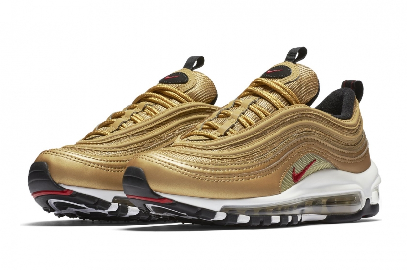 AIR MAX 97 METALLIC GOLD TRAINERS (GS) [918890-700]