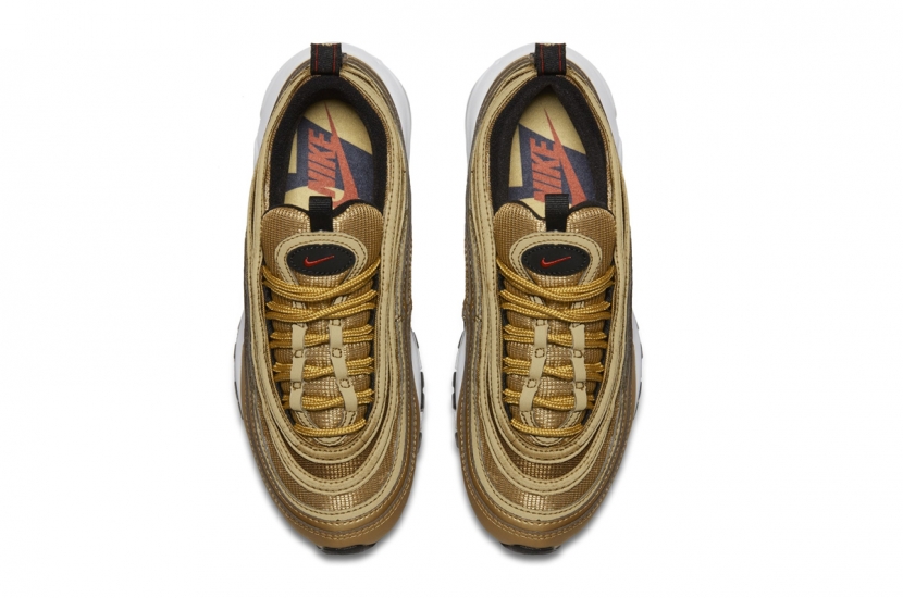 AIR MAX 97 METALLIC GOLD TRAINERS (GS) [918890-700]