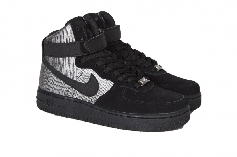 AIR FORCE 1 HIGH PREMIUM METALLIC BLACK SILVER [654440-003]