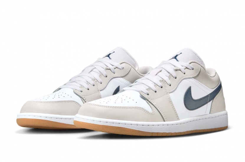 AIR JORDAN 1 LOW MIDNIGHT NAVY NEUTRAL GREY [553558-146]